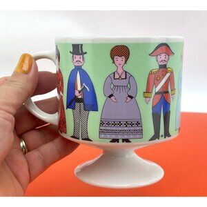 Vintage 70s coffee cup, Irish coffee, ceramic footed mug, Japan